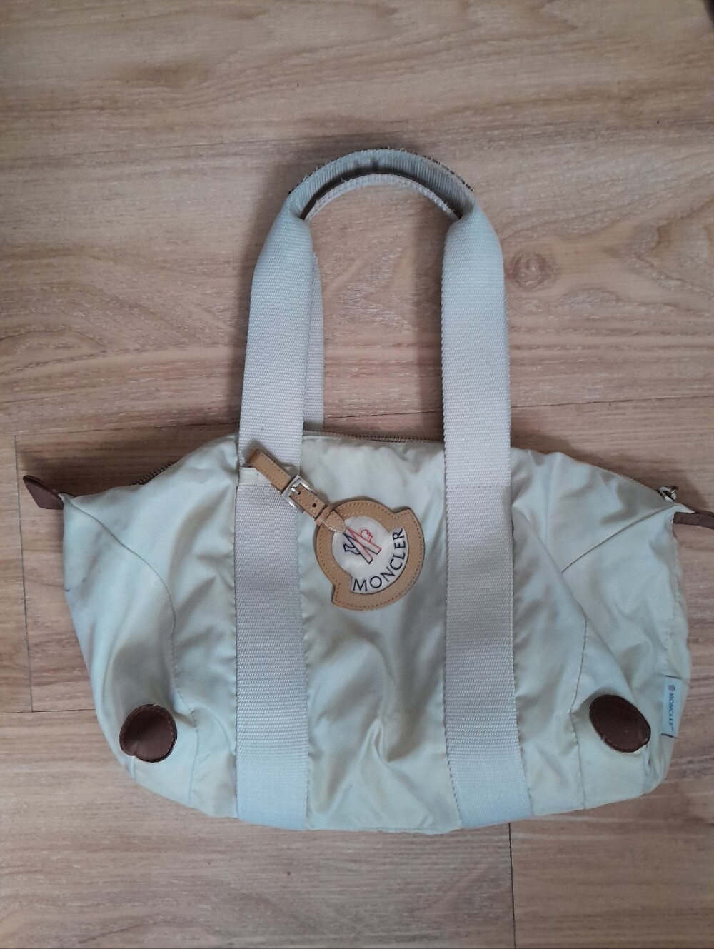 Moncler Cream Nylon Handbag